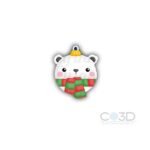 Esfera de navidad oso con bufanda