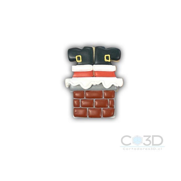 SANTA EN CHIMENEA 1 Viejito Pascuero en chimenea
